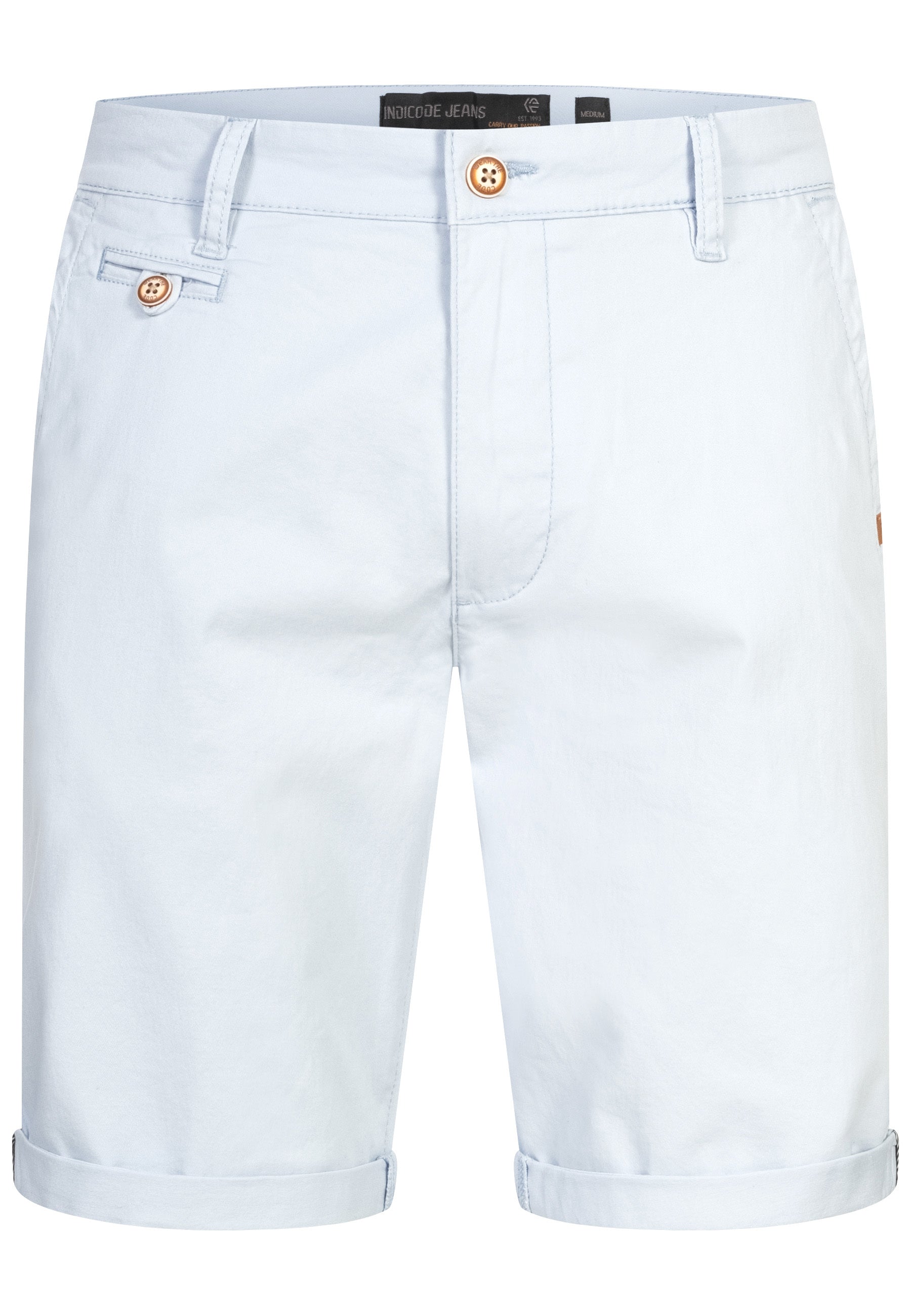 Indicode Men's Cuba Chino Shorts with 5 pockets incl. belt made of 100% cotton