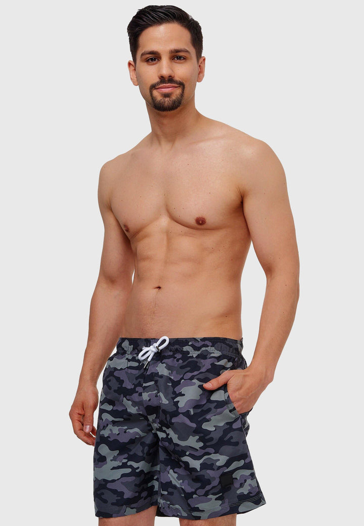 Indicode Herren Ferguson Badehose mit 3 Taschen und Tunnelzug - INDICODE