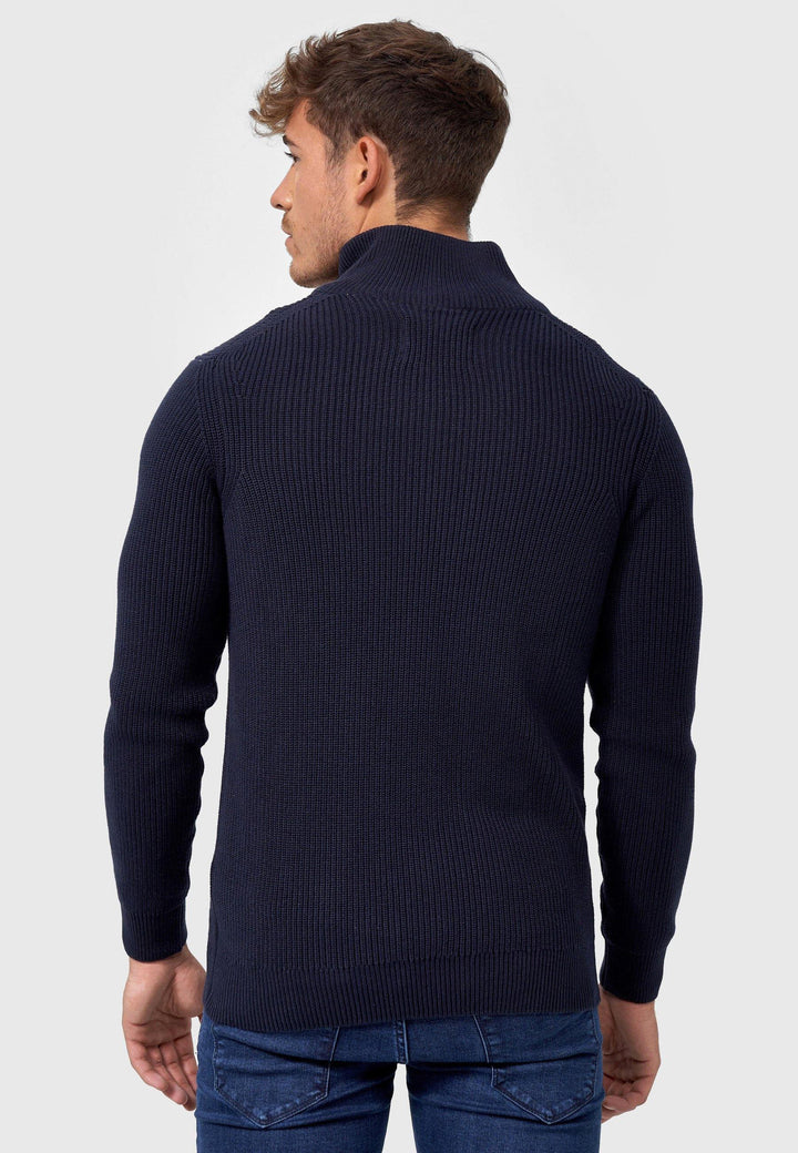 Indicode Herren Dodson Strickjacke mit Stehkragen aus 100% Baumwolle - INDICODE