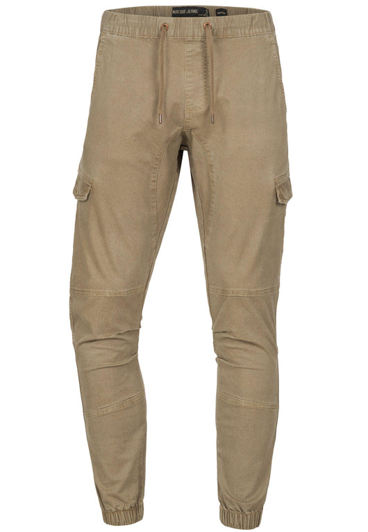 Indicode Herren Cantu Cargohose aus 98% Baumwolle mit Kordelzug