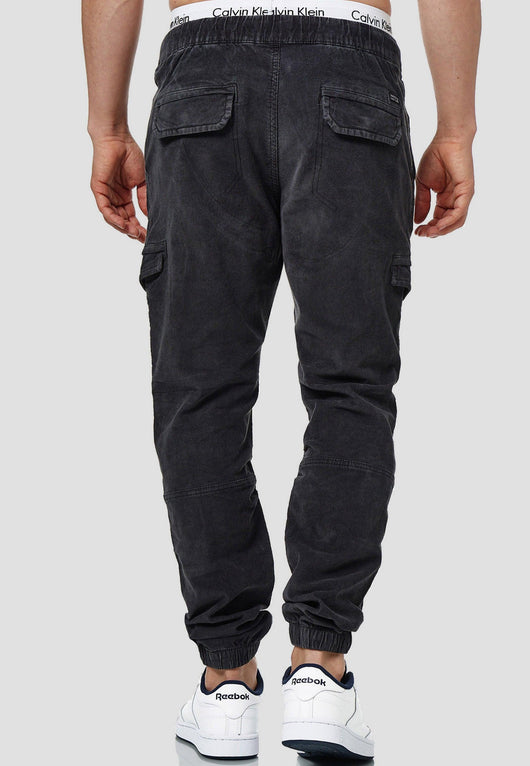 Indicode Herren Walker Cargohose aus 98% Baumwolle (Cord-Stretch)