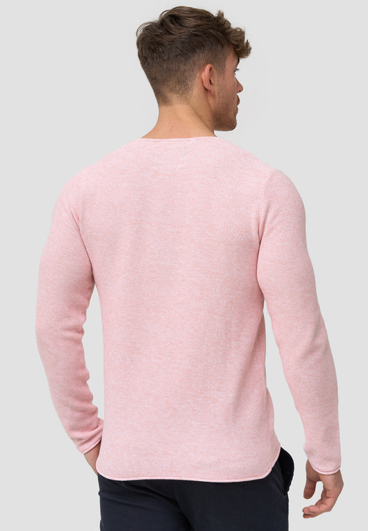 Indicode Herren Loakim Strickpullover mit Rundhals-Ausschnitt & Roll Edge aus 90% Baumwolle