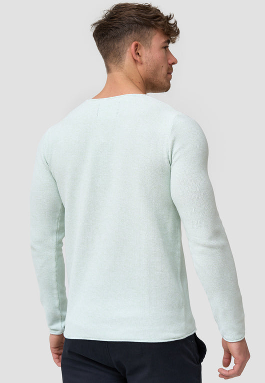 Indicode Herren Loakim Strickpullover mit Rundhals-Ausschnitt & Roll Edge aus 90% Baumwolle