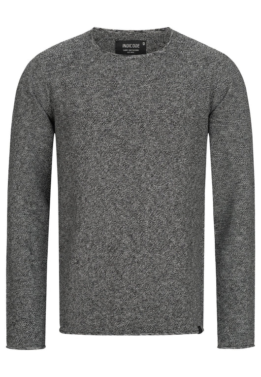 Indicode Herren Loakim Strickpullover mit Rundhals-Ausschnitt & Roll Edge aus 90% Baumwolle