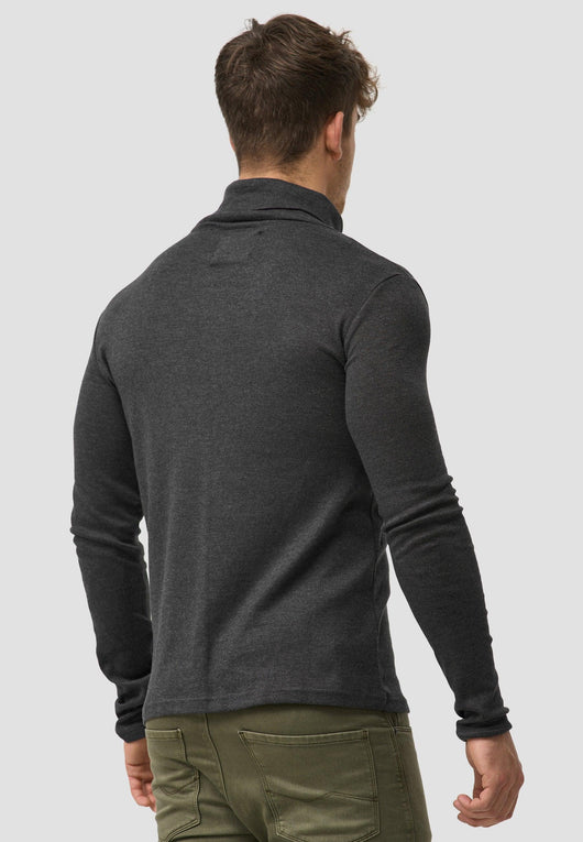 Indicode Herren Eagon Langarmshirt mit Rollkragen aus 100% Baumwolle