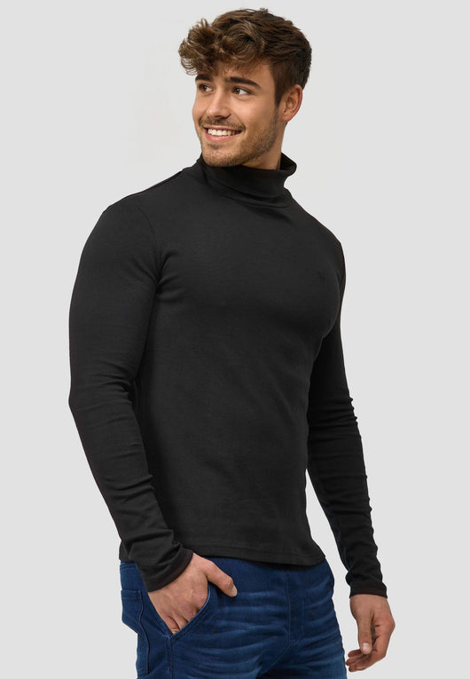 Indicode Herren Eagon Langarmshirt mit Rollkragen aus 100% Baumwolle