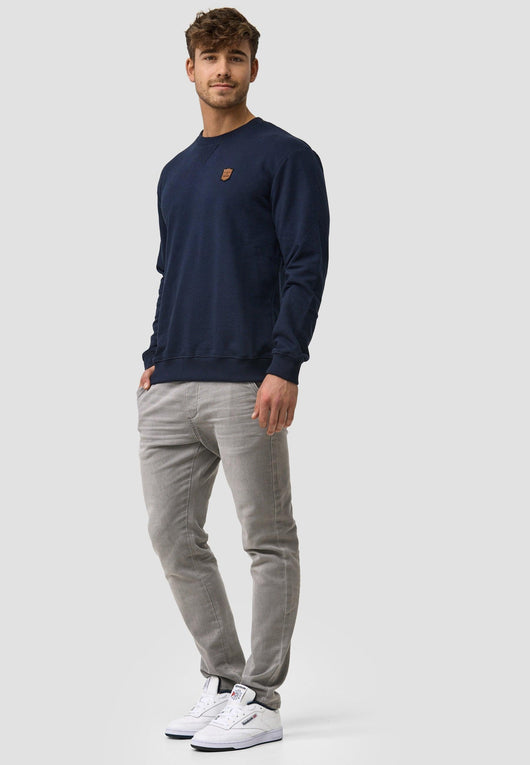 Indicode Herren Beechen Sweatshirt mit Ripp-Bündchen