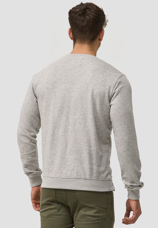 Indicode Herren Beechen Sweatshirt mit Ripp-Bündchen