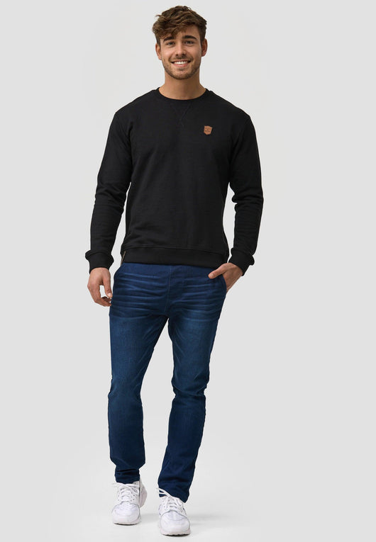 Indicode Herren Beechen Sweatshirt mit Ripp-Bündchen