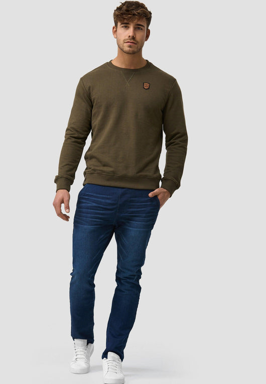 Indicode Herren Beechen Sweatshirt mit Ripp-Bündchen