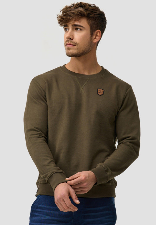 Indicode Herren Beechen Sweatshirt mit Ripp-Bündchen