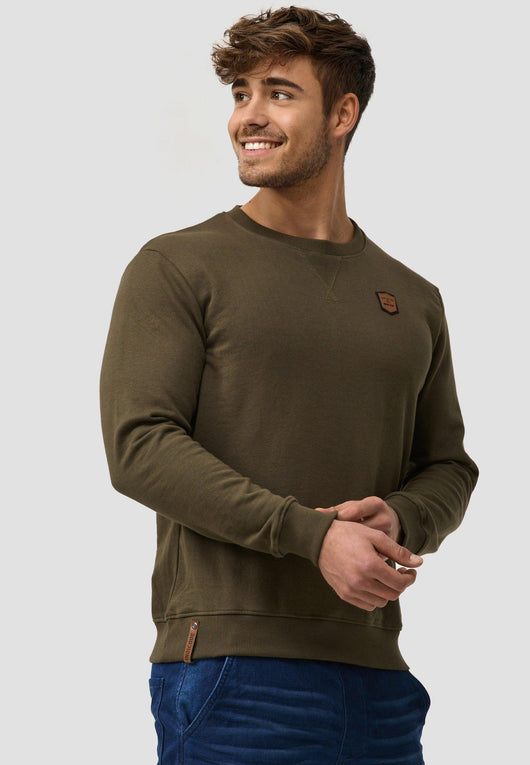 Indicode Herren Beechen Sweatshirt mit Ripp-Bündchen