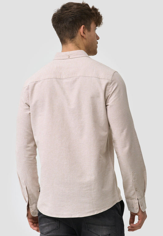 Indicode Herren Kepner Hemd einfarbig mit Brust-Tasche aus 100% Baumwolle - INDICODE