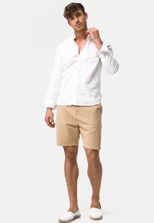 Indicode Herren Giwgros Chino Shorts gestreift mit 4 Taschen