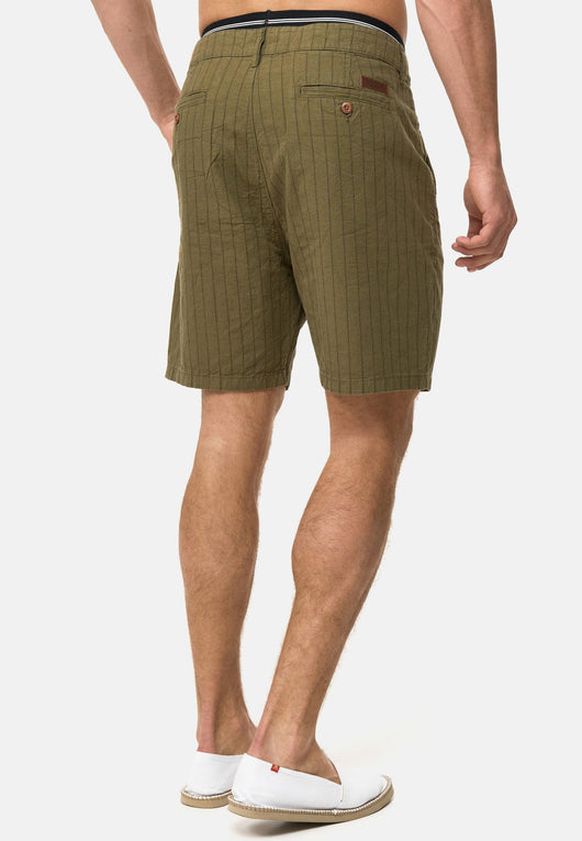 Indicode Herren Giwgros Chino Shorts gestreift mit 4 Taschen