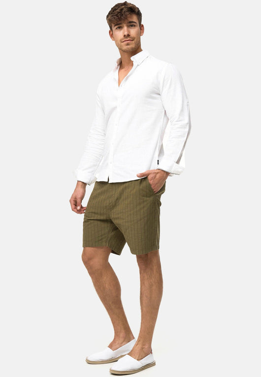 Indicode Herren Giwgros Chino Shorts gestreift mit 4 Taschen