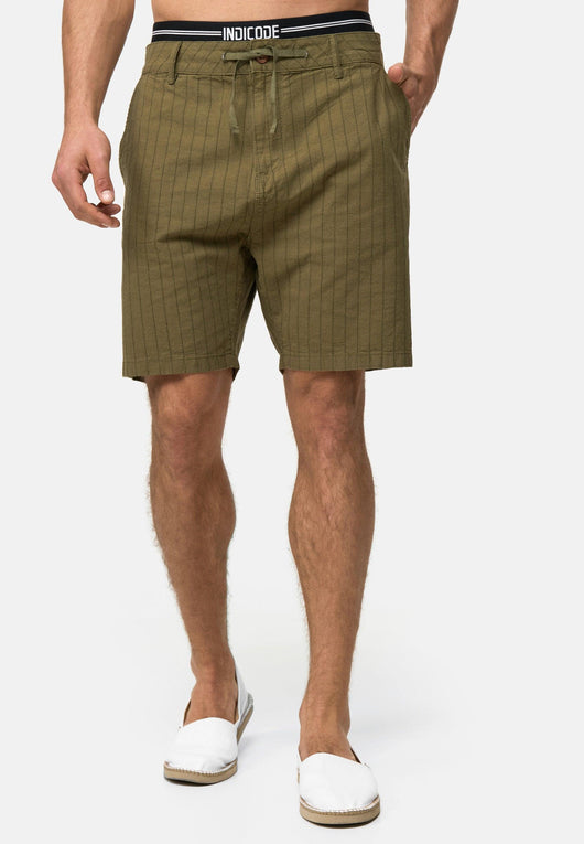 Indicode Herren Giwgros Chino Shorts gestreift mit 4 Taschen