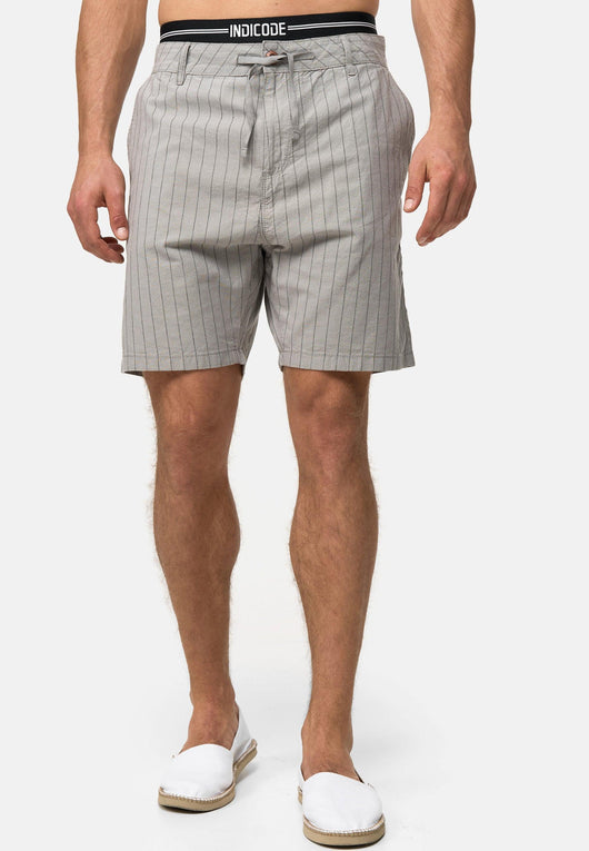 Indicode Herren Giwgros Chino Shorts gestreift mit 4 Taschen