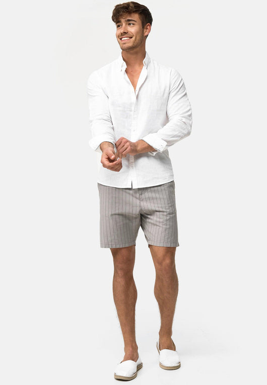 Indicode Herren Giwgros Chino Shorts gestreift mit 4 Taschen