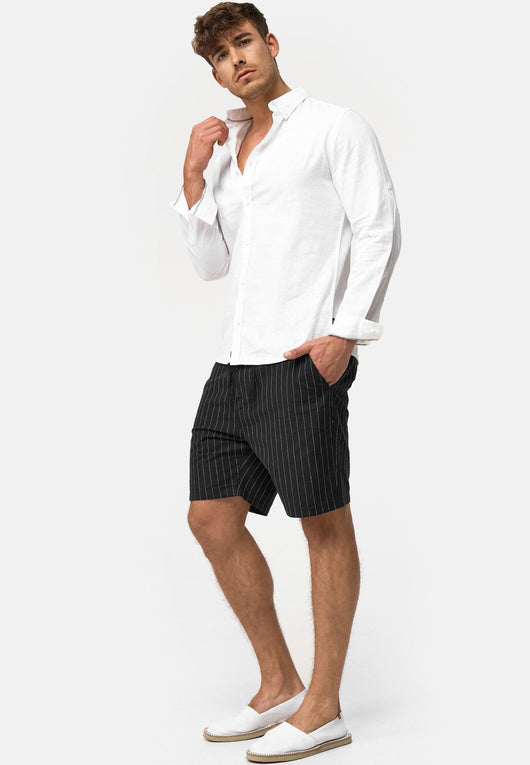 Indicode Herren Giwgros Chino Shorts gestreift mit 4 Taschen