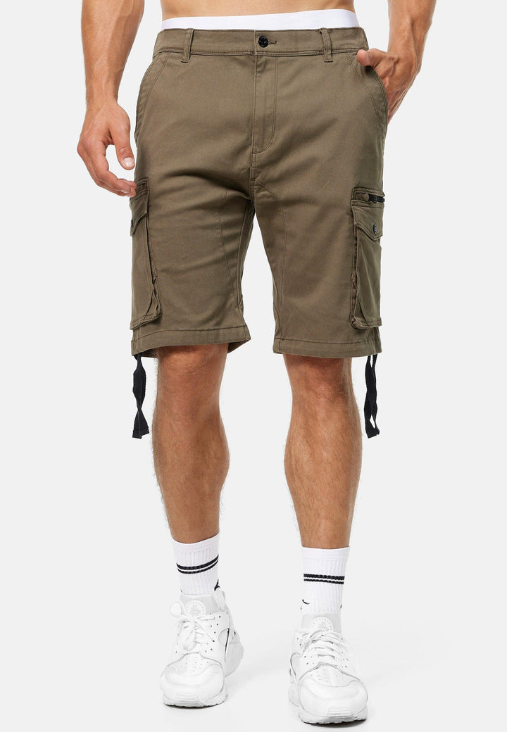 Indicode Herren Agron Cargo Shorts mit 6 Taschen aus 98% Baumwolle