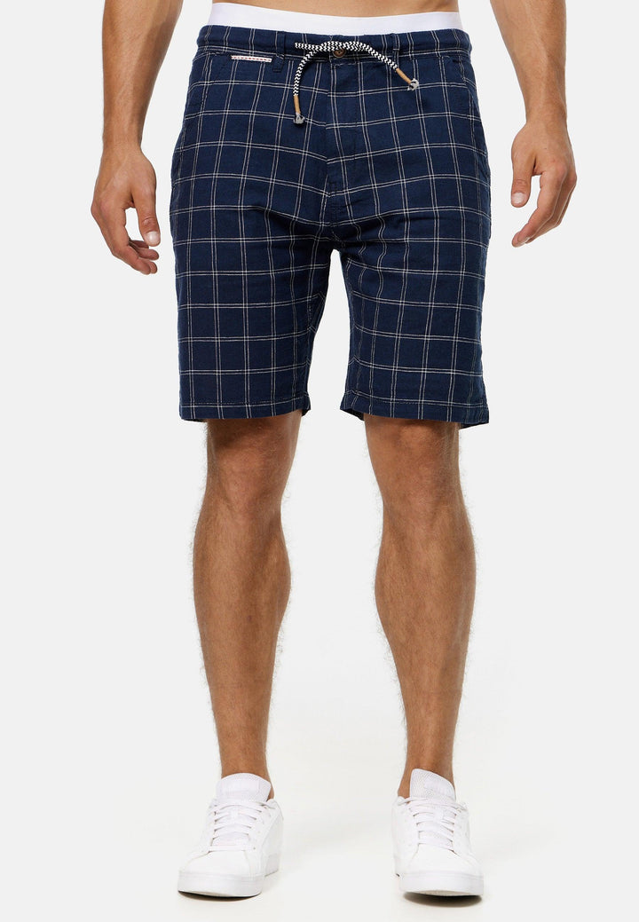 Indicode Herren Corvallis Chino Shorts mit 4 Taschen aus 55% Leinen