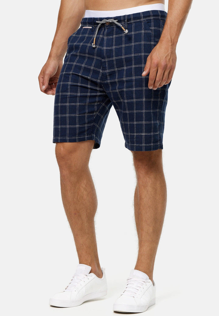 Indicode Herren Corvallis Chino Shorts mit 4 Taschen aus 55% Leinen