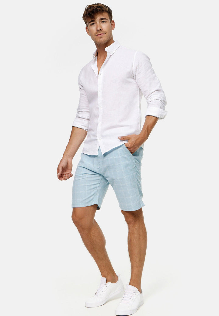 Indicode Herren Corvallis Chino Shorts mit 4 Taschen aus 55% Leinen