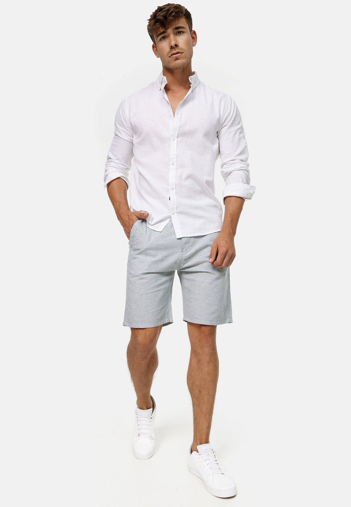 Indicode Herren Corvallis Chino Shorts mit 4 Taschen aus 55% Leinen