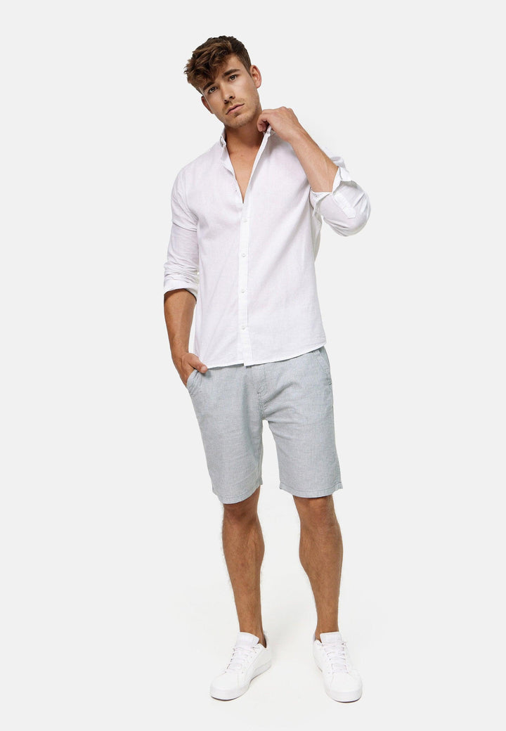 Indicode Herren Corvallis Chino Shorts mit 4 Taschen aus 55% Leinen