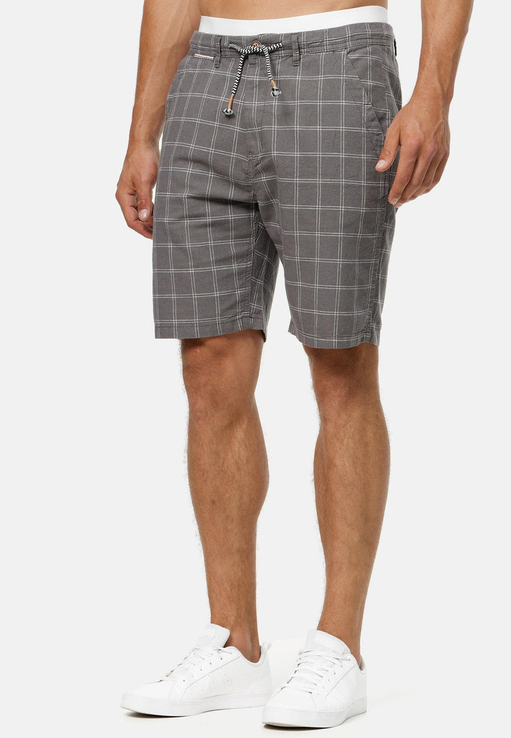 Indicode Herren Corvallis Chino Shorts mit 4 Taschen aus 55% Leinen