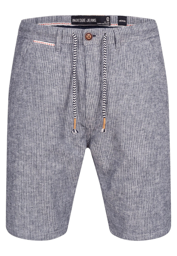 Indicode Herren Corvallis Chino Shorts mit 4 Taschen aus 55% Leinen