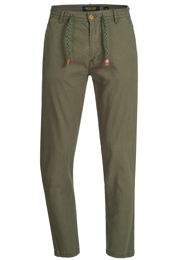 Indicode Herren Boulware Stoffhose aus Leinen & Baumwolle mit 4 Taschen - INDICODE