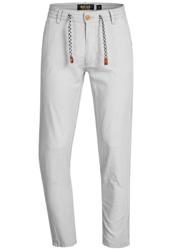 Indicode Herren Boulware Stoffhose aus Leinen & Baumwolle mit 4 Taschen - INDICODE