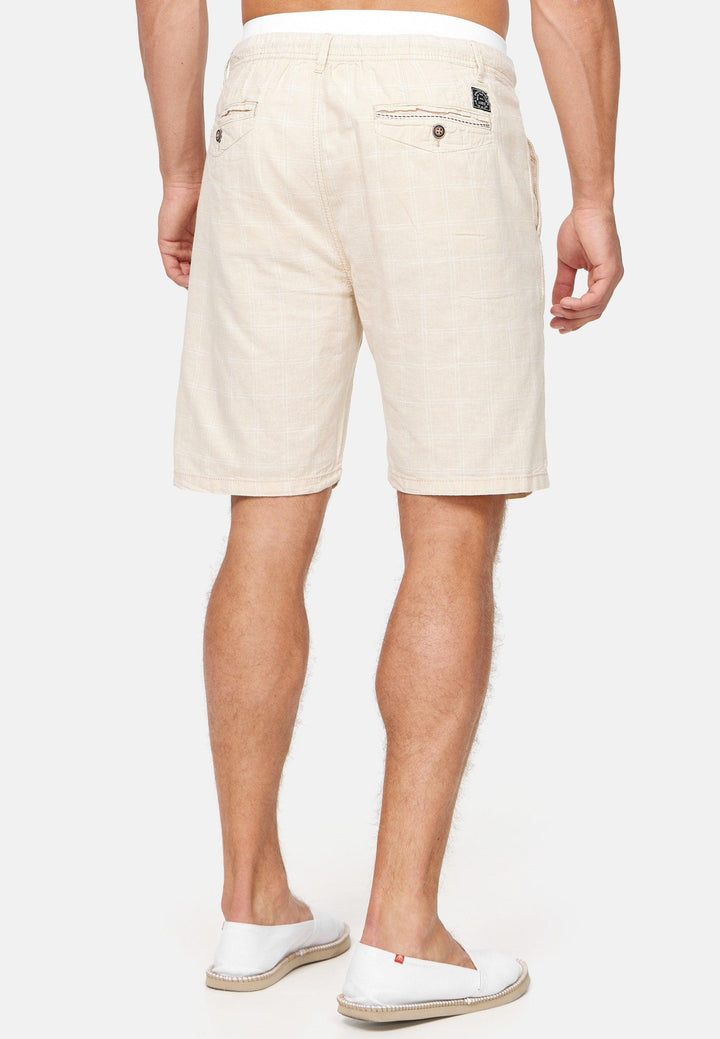 Indicode Herren Corvallis Chino Shorts mit 4 Taschen aus 55% Leinen