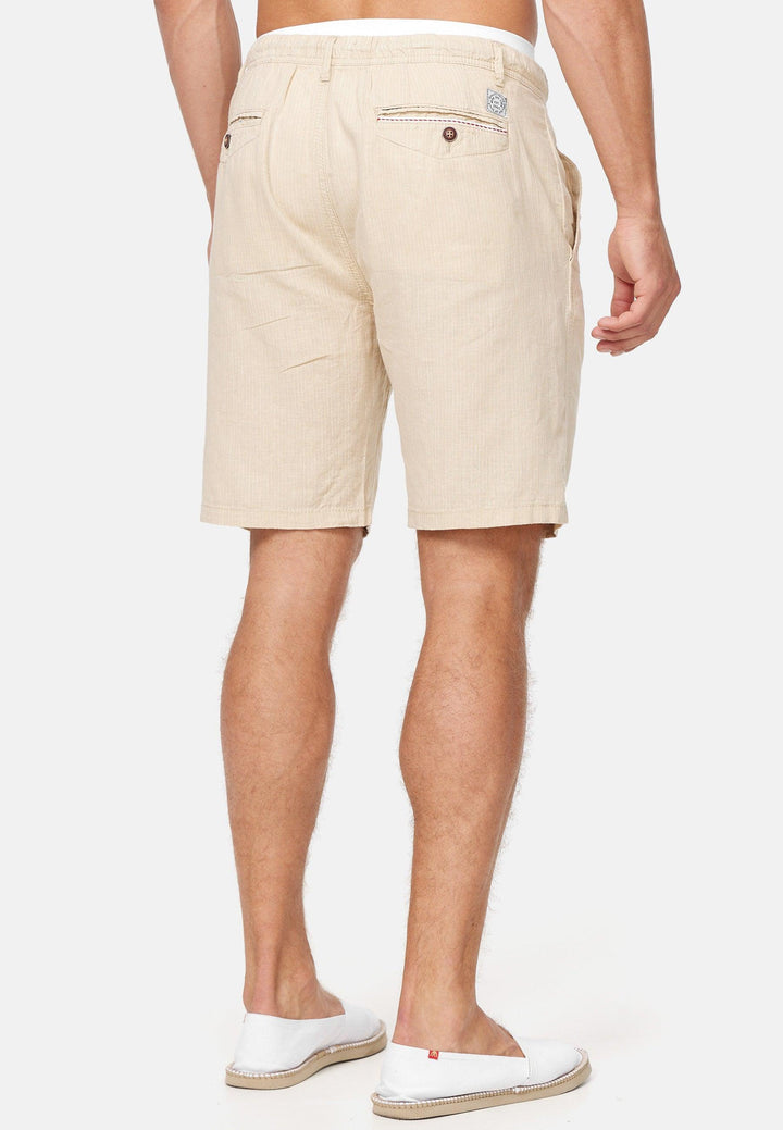 Indicode Herren Corvallis Chino Shorts mit 4 Taschen aus 55% Leinen