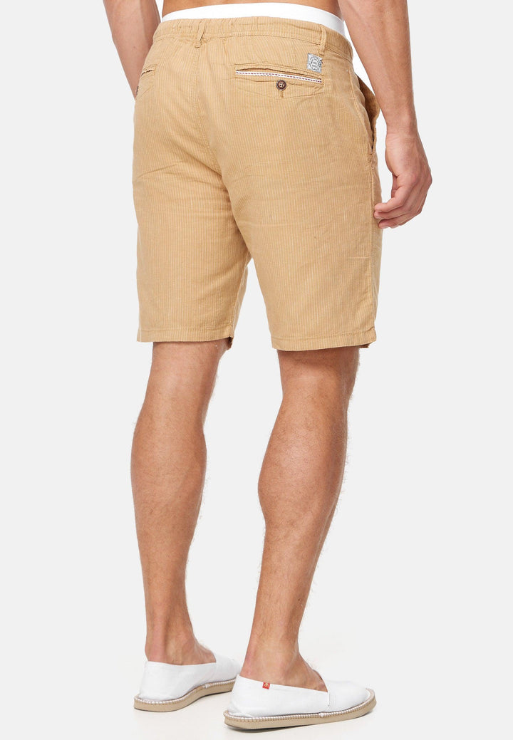 Indicode Herren Corvallis Chino Shorts mit 4 Taschen aus 55% Leinen