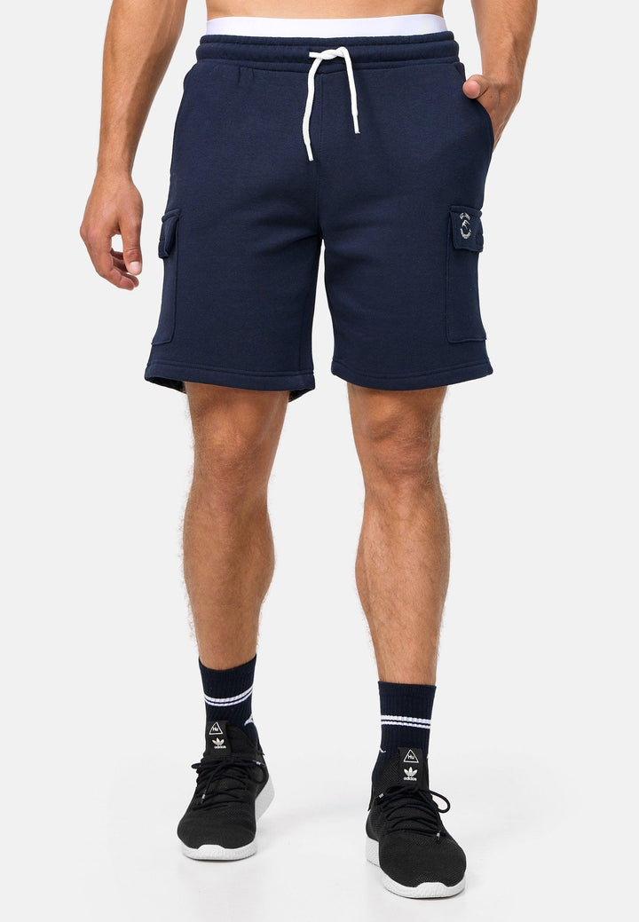 Indicode Herren Dannie Cargo Sweatshorts mit Kordelzug und 5 Taschen - INDICODE