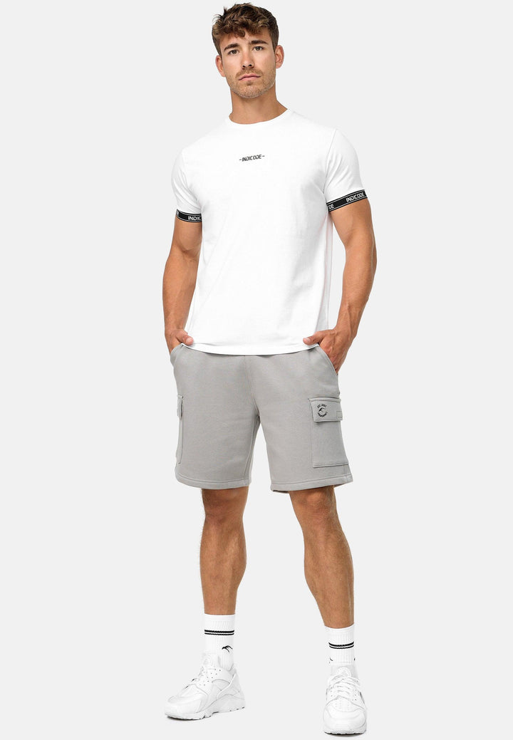 Indicode Herren Dannie Cargo Sweatshorts mit Kordelzug und 5 Taschen - INDICODE