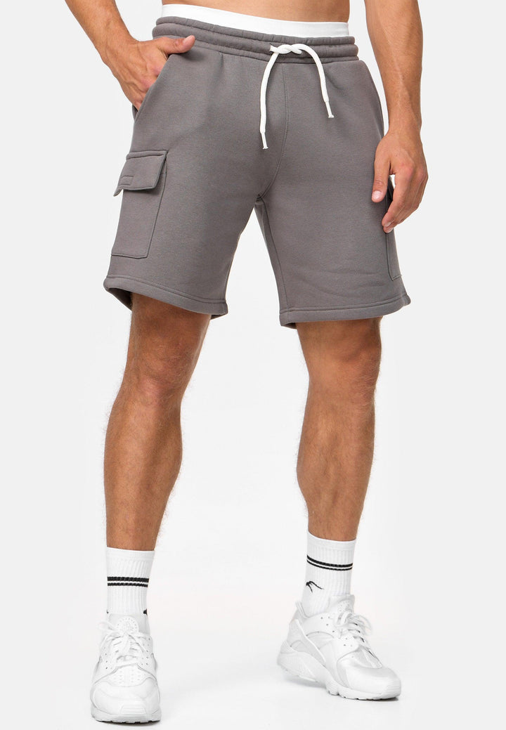 Indicode Herren Dannie Cargo Sweatshorts mit Kordelzug und 5 Taschen - INDICODE