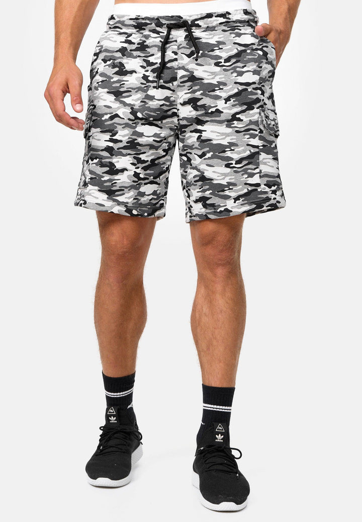 Indicode Herren Dannie Cargo Sweatshorts mit Kordelzug und 5 Taschen - INDICODE