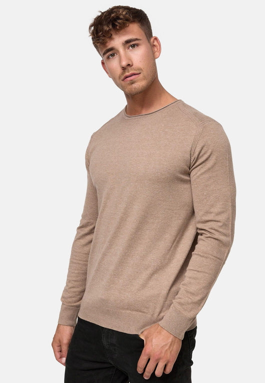 Indicode Herren Gamal Strickpullover mit Rundhals-Ausschnitt  aus 80% Baumwolle