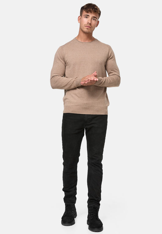 Indicode Herren Gamal Strickpullover mit Rundhals-Ausschnitt  aus 80% Baumwolle