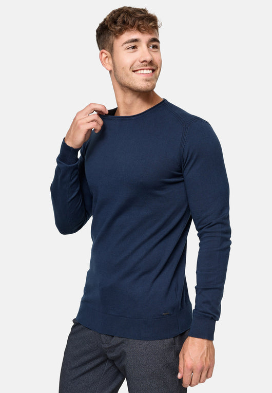 Indicode Herren Gamal Strickpullover mit Rundhals-Ausschnitt  aus 80% Baumwolle