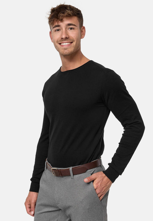 Indicode Herren Gamal Strickpullover mit Rundhals-Ausschnitt  aus 80% Baumwolle