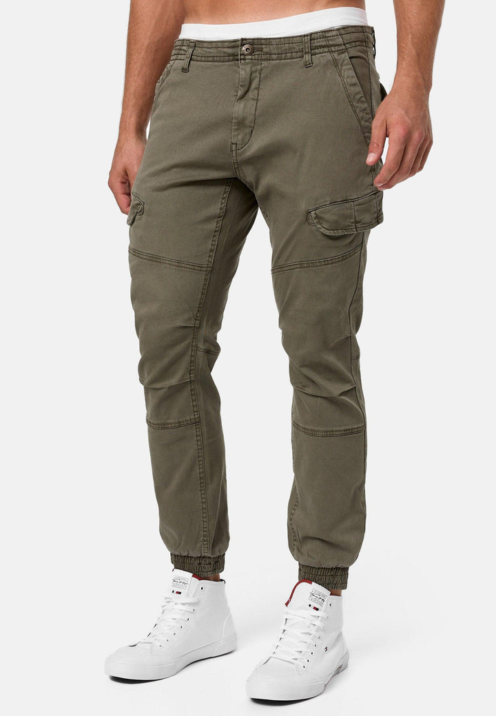 Indicode Herren Hills Cargohose aus 98% Baumwolle mit 6 Taschen - INDICODE