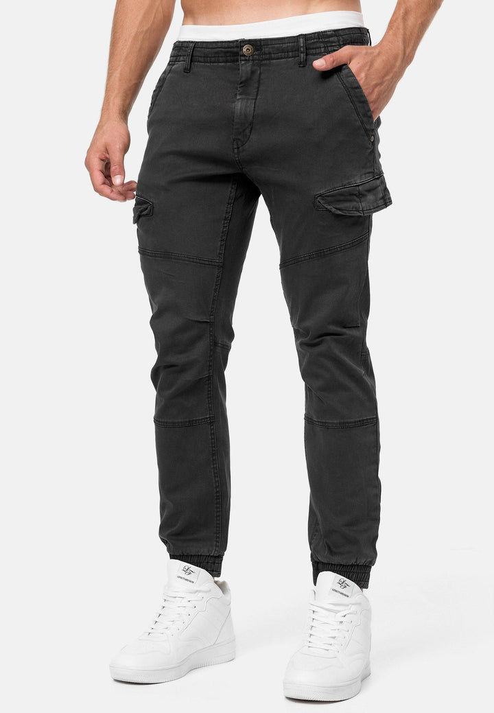 Indicode Herren Hills Cargohose aus 98% Baumwolle mit 6 Taschen - INDICODE
