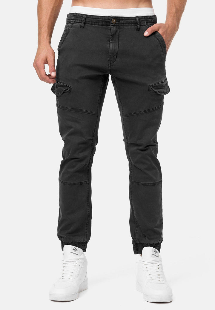 Indicode Herren Hills Cargohose aus 98% Baumwolle mit 6 Taschen - INDICODE