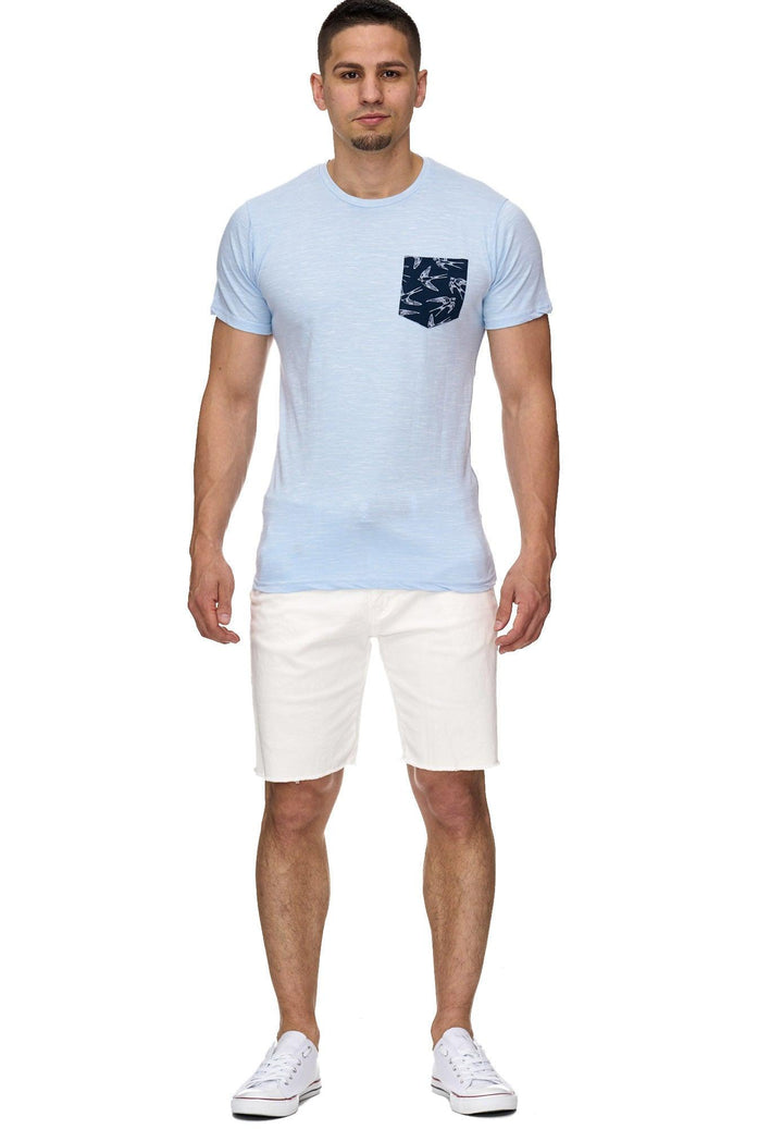 Indicode Herren Blaine T-Shirt mit Rundhals-Ausschnitt und Brust-Tasche - INDICODE