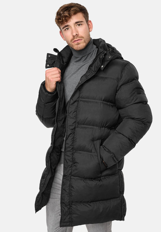 Indicode Herren Leugene Parka mit Kapuze und verdecktem Reißverschluß